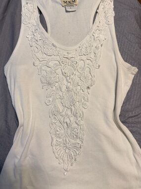y2k white M.K.M tank top
